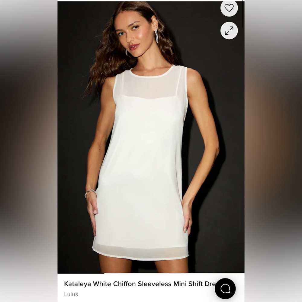 Lulu's White Chiffon Sleeveless Mini Dress